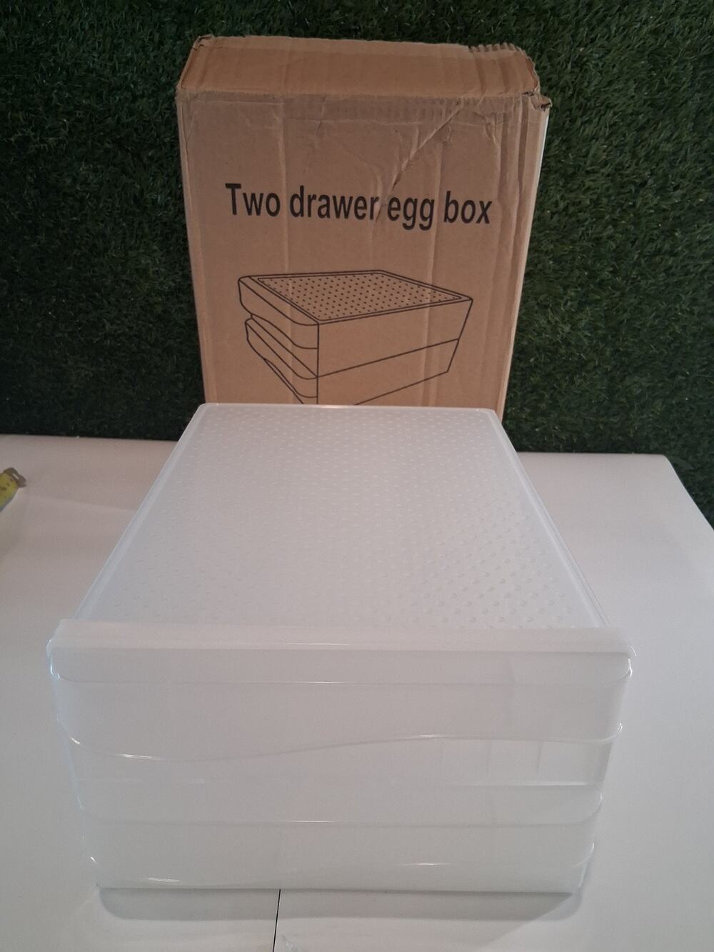60 Eggs Organizer Holder for Refrigerator Clear Two Drawer Egg Storage Box Case